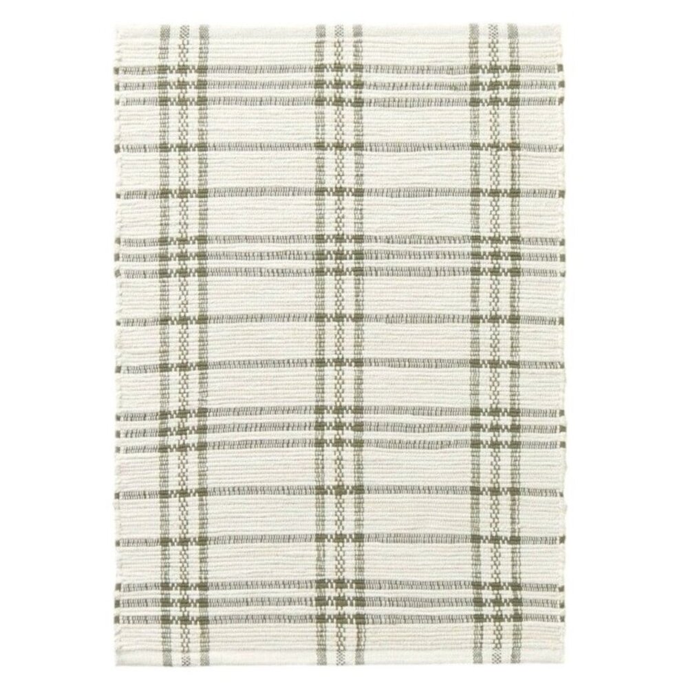 Hearth & Hand With Magnolia Accent Rug Woven White Green Kitchen Mat 24" x 36"